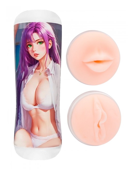 Двусторонний мастурбатор аниме - ротик и вагина - Tokyo Style - в Норильске купить с доставкой