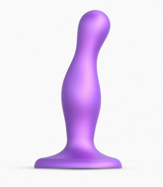 Фиолетовая насадка Strap-On-Me Dildo Plug Curvy size S - Strap-on-me - купить с доставкой в Норильске