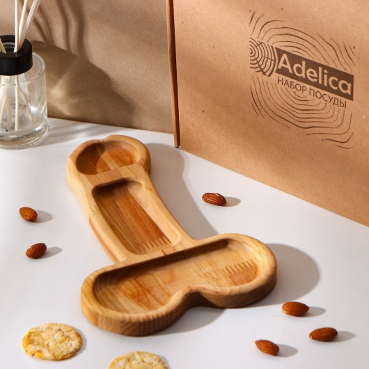 Деревянное блюдо для подачи в форме члена (25 х 16,5 х 1,7 см) - Сима-Ленд - купить с доставкой в Норильске