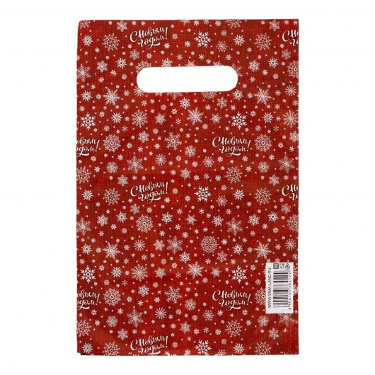 Красный подарочный новогодний пакет с вырубной ручкой (20х30 см) - Сима-Ленд - купить с доставкой в Норильске