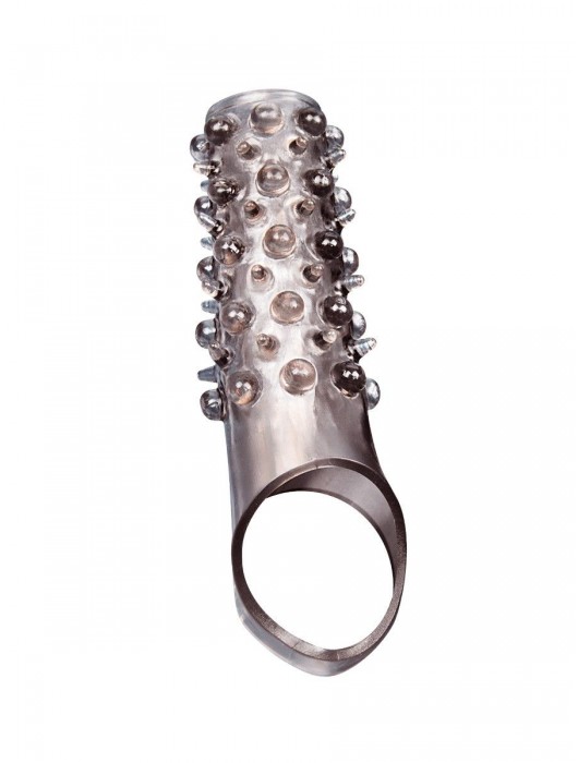 Дымчатая насадка на пенис с шипами и выпуклостями - 12 см. - Sex Expert - в Норильске купить с доставкой