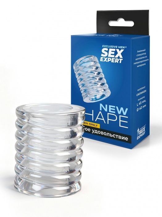 Прозрачная сквозная насадка на пенис с ребрышками - Sex Expert - в Норильске купить с доставкой