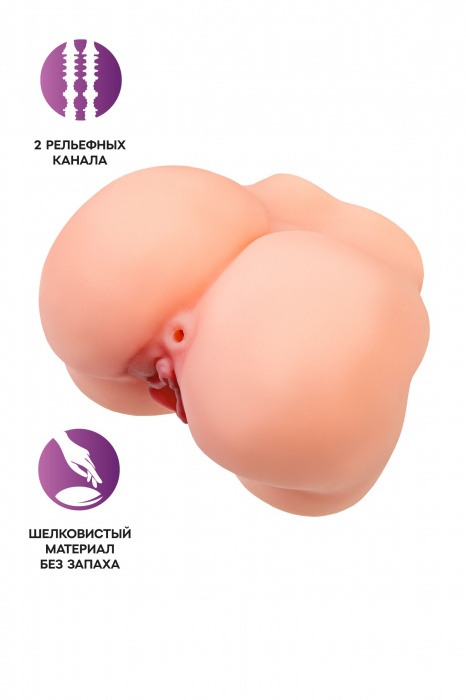 Реалистичный мастурбатор в форме попки с 2 любовными входами - No Name - в Норильске купить с доставкой