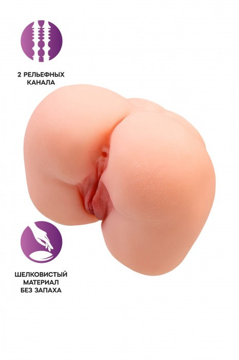 Реалистичный мастурбатор-попка с 2 любовными входами - No Name - в Норильске купить с доставкой