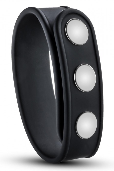 Черное эрекционное кольцо на кнопках - Blush Novelties - в Норильске купить с доставкой