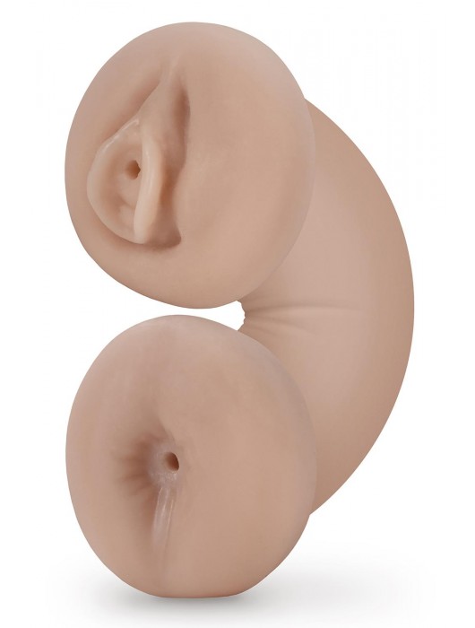 Телесный люминесцентный двусторонний мастурбатор Tasha - Blush Novelties - в Норильске купить с доставкой