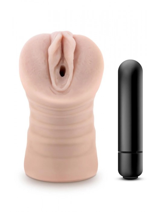 Телесный мастурбатор-вагина Ayumi с вибрацией - Blush Novelties - в Норильске купить с доставкой