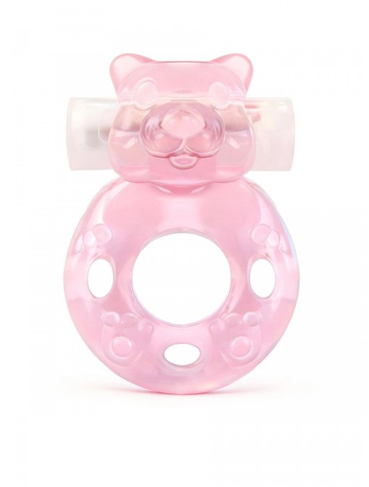 Розовое эрекционное виброкольцо в форме мишки - 1137 - в Норильске купить с доставкой