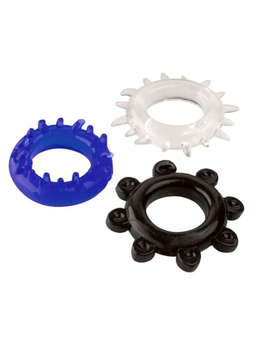 Набор из 3 эрекционных колец разного цвета и рельефа - Boys of Toys - в Норильске купить с доставкой