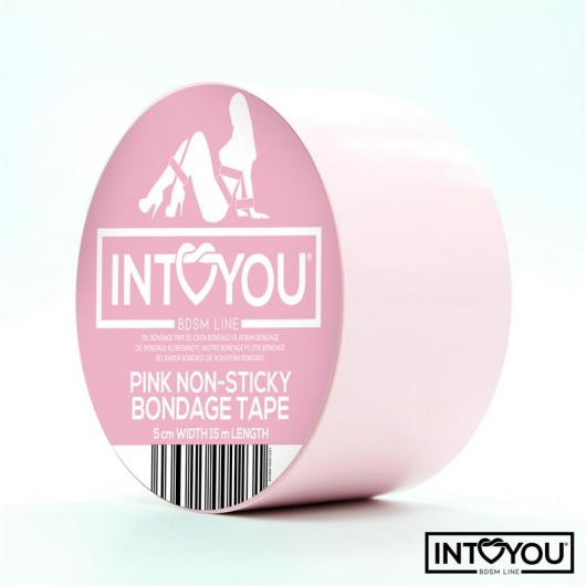 Розовый скотч для фиксации Non-Sticky Bondage Tape - 15 м. - Intoyou - купить с доставкой в Норильске
