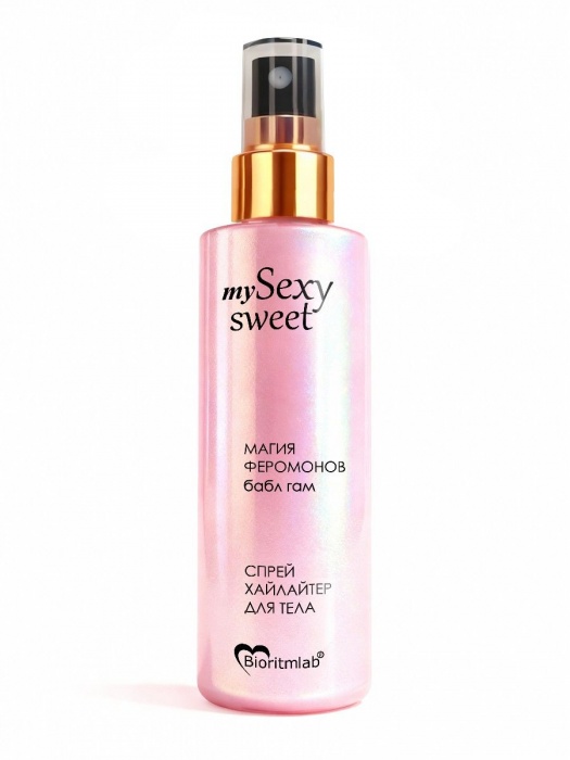 Спрей хайлайтер для тела Sexy Sweet с ароматом бабл-гам, шиммером и феромонами - 200 мл. -  - Магазин феромонов в Норильске