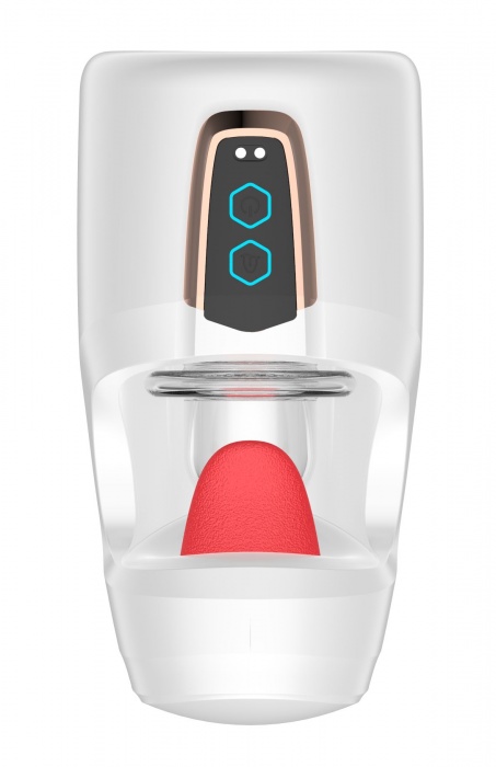 Белый мастурбатор с язычком и возвратно-поступательными движениями - Secwell - в Норильске купить с доставкой