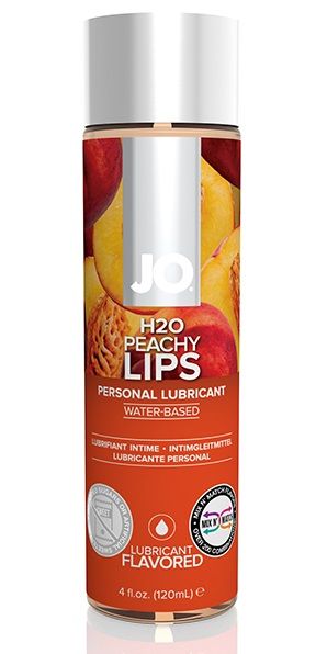 Лубрикант на водной основе с ароматом персика JO Flavored Peachy Lips - 120 мл. - System JO - купить с доставкой в Норильске