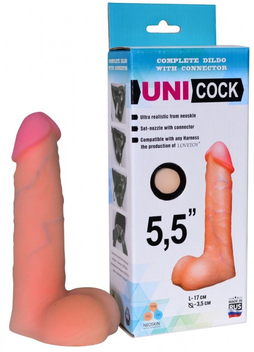 Фаллическая насадка Харнесс UNICOCK 5,5  - 17 см. - LOVETOY (А-Полимер) - купить с доставкой в Норильске