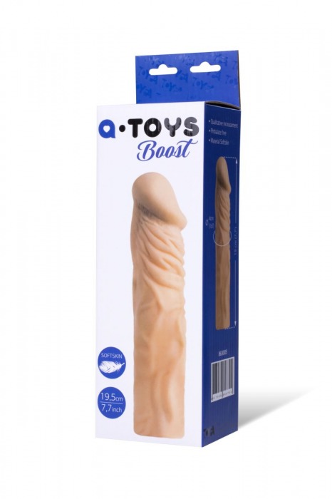 Насадка с ярко выраженной головкой и рельефным стволом - 19 см. - A-toys - в Норильске купить с доставкой