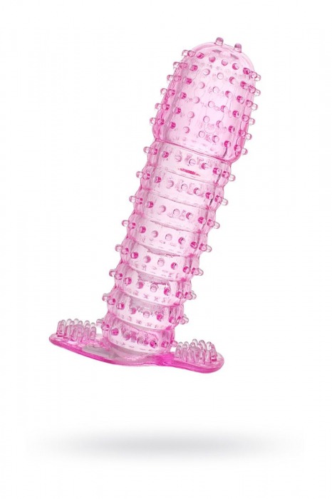 Гелевая розовая насадка с шипами - 12 см. - Toyfa Basic - в Норильске купить с доставкой