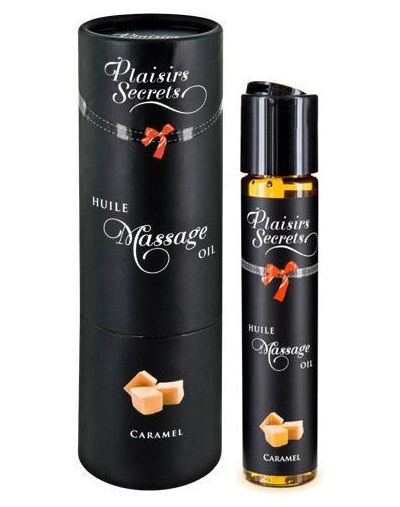 Массажное масло с ароматом карамели Huile de Massage Gourmande Caramel - 59 мл. - Plaisir Secret - купить с доставкой в Норильске