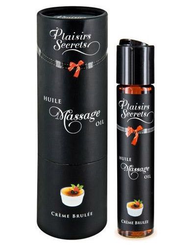 Массажное масло с ароматом крем брюле Huile de Massage Gourmande Creme Brulée - 59 мл. - Plaisir Secret - купить с доставкой в Норильске