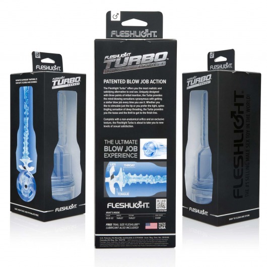 Мастурбатор Fleshlight Turbo - Trust Blue Ice - Fleshlight - в Норильске купить с доставкой