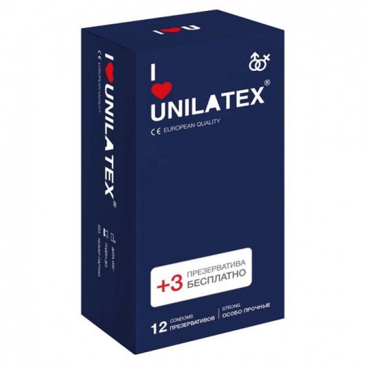 Ультрапрочные презервативы Unilatex Extra Strong - 12 шт. + 3 шт. в подарок - Unilatex - купить с доставкой в Норильске