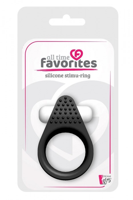 Чёрное эрекционное кольцо LIT-UP SILICONE STIMU RING 1 BLACK - Dream Toys - в Норильске купить с доставкой