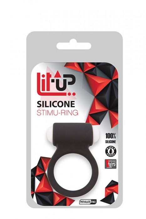 Чёрное эрекционное виброкольцо LIT-UP SILICONE STIMU RING 3 BLACK - Dream Toys - в Норильске купить с доставкой
