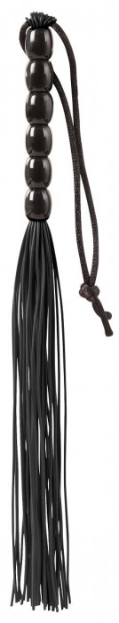 Чёрная мини-плеть из резины Rubber Mini Whip - 22 см. - Blush Novelties - купить с доставкой в Норильске