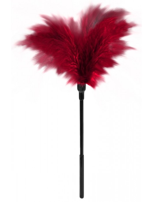 Пластиковая метелочка с красными пёрышками Small Feather Tickler - 32 см. - Blush Novelties - купить с доставкой в Норильске