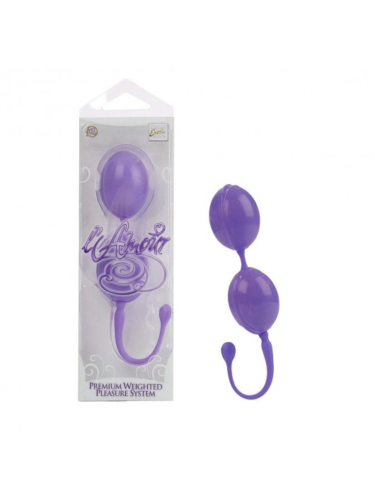 Фиолетовые каплевидные вагинальные шарики L amour Premium Weighted Pleasure System - California Exotic Novelties