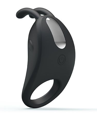 Чёрное эрекционное кольцо с вибрацией Rabbit Vibrator - Baile - в Норильске купить с доставкой