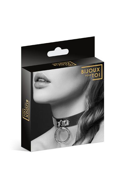 Узенький ошейник из полиуретана с кольцом - Bijoux Pour Toi - купить с доставкой в Норильске