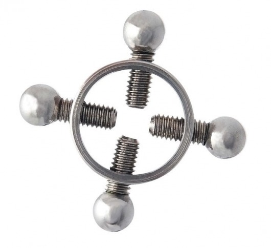 Серебристые зажимы для сосков на винтах - ToyFa - купить с доставкой в Норильске