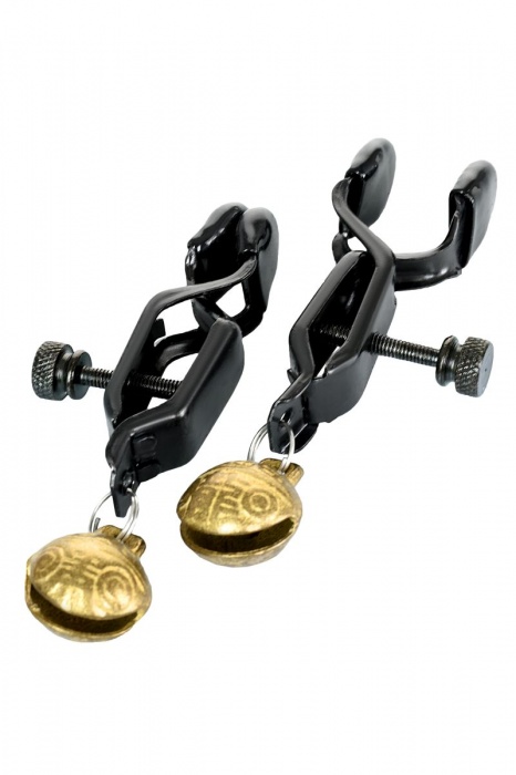 Черно-золотистые зажимы для сосков TOYFA Theatre - ToyFa - купить с доставкой в Норильске