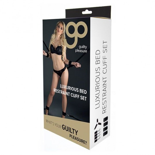 Комплект наручников и поножей LUXURIOUS BED RESTRAINT CUFF SET - Blush Novelties - купить с доставкой в Норильске
