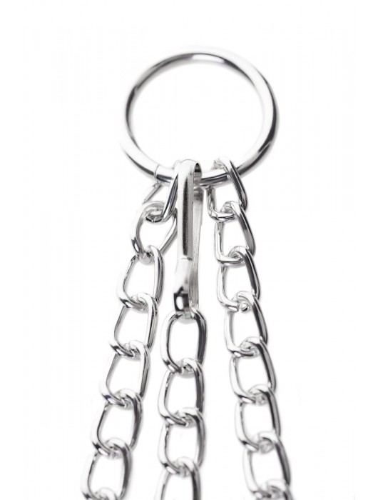 Серебристо-чёрные зажимы для сосков с кольцом для пениса TOYFA Metal - ToyFa - купить с доставкой в Норильске