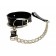 Черный ошейник с поводком из эко-кожи - БДСМ Арсенал - купить с доставкой в Норильске