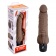 Коричневый вибратор с клиторальным выступом 7  Realistic Vibrator - 21,5 см. - PowerCocks